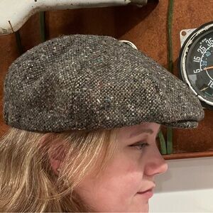 Hanna Hats of Donegal Men's Tweed 8 Panel Cap Size M